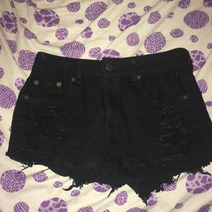 Size 4 Black American Eagle Ripped shorts
